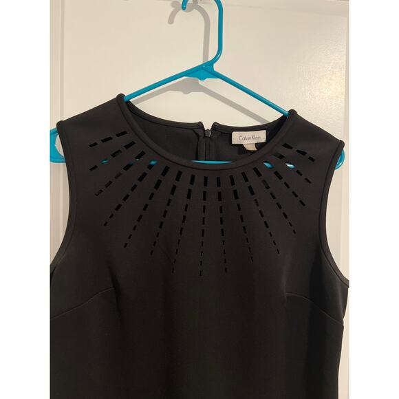 Calvin Klein Black Laser-Cut Sheath Midi Dress – Size 12 - Picture 3 of 7